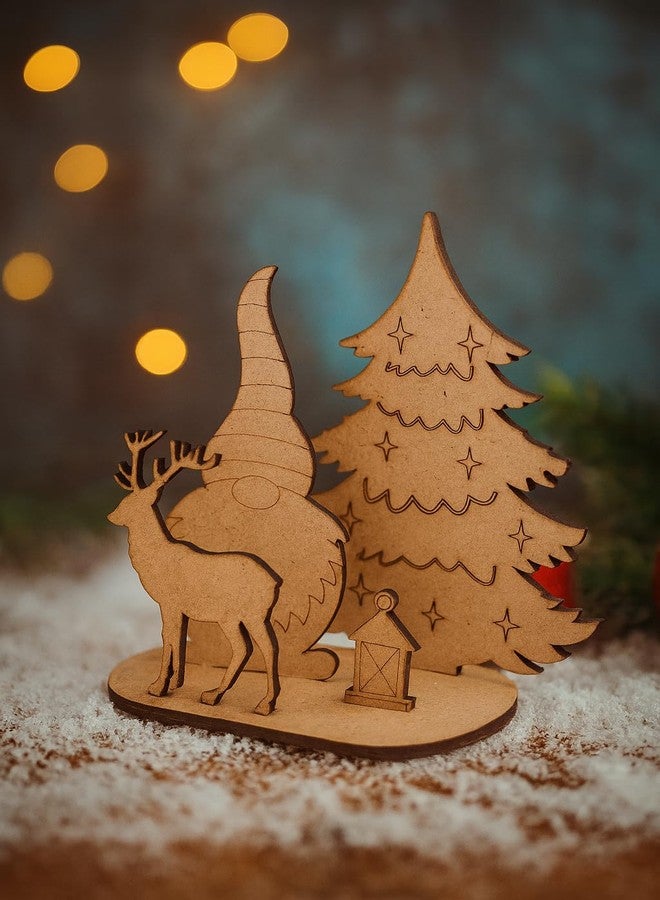 GreyArt DIY Christmas Wooden Painting Kit for Kids | MDF 3D Christmas Gnome, Reindeer & Tree Craft Set with Paints & Brush | Easy to Assemble Art & Craft Activity (Style-3) - Image 3